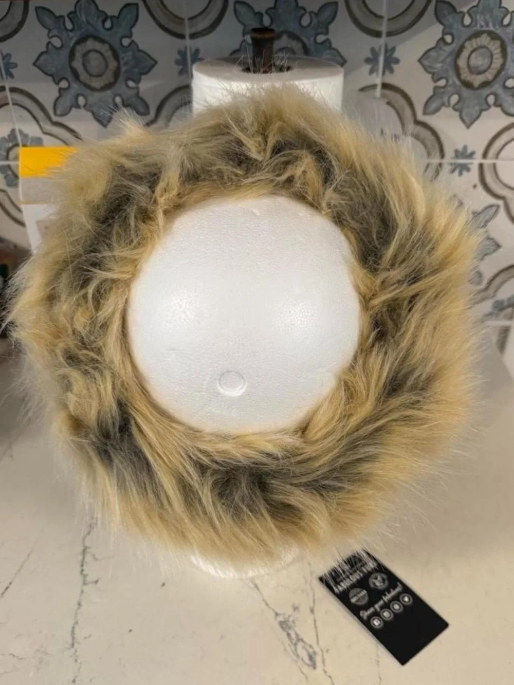 Donna Salyers Fabulous Furs Arctic Fox Faux Fur Halo Headband Ear Warmer NWT